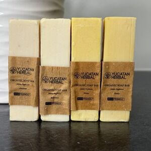 4-NEW Yucatan Herbal Apothecary Mayan Honey, Oatmeal, Rosemary Organic Soap Bars